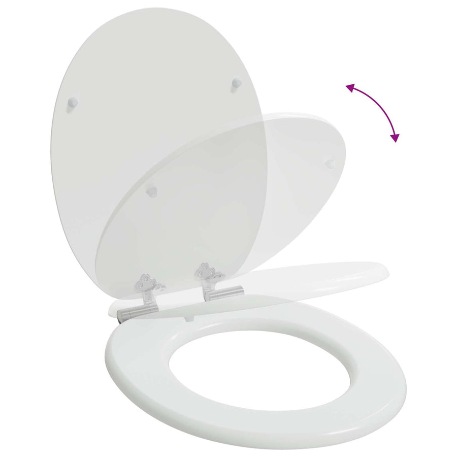 Toiletbril 2 pcs Wit 44 x 38 cm MDF-plaat