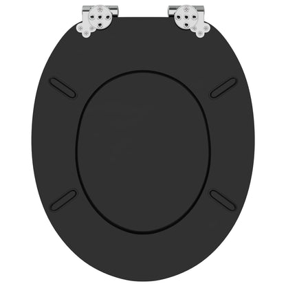 Toiletbril 2 pcs Zwart 44 x 38 cm MDF-plaat