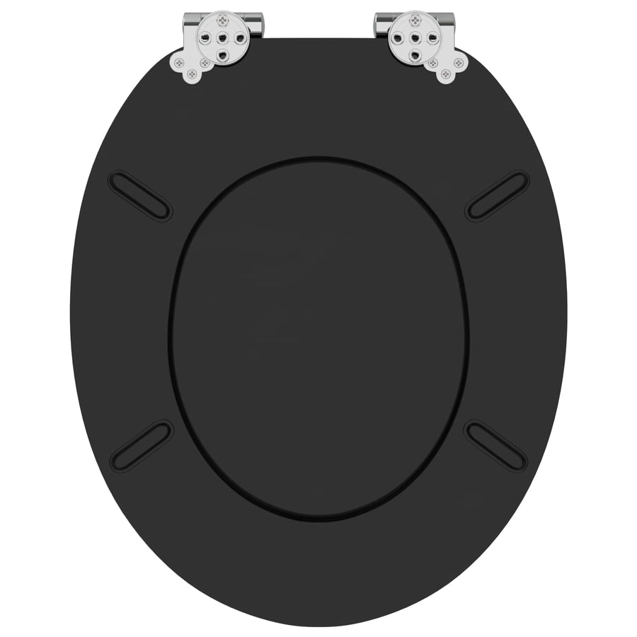 Toiletbril 2 pcs Zwart 44 x 38 cm MDF-plaat