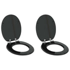 Soft close toilet seat 2 pcs Black 44 x 38 cm MDF board