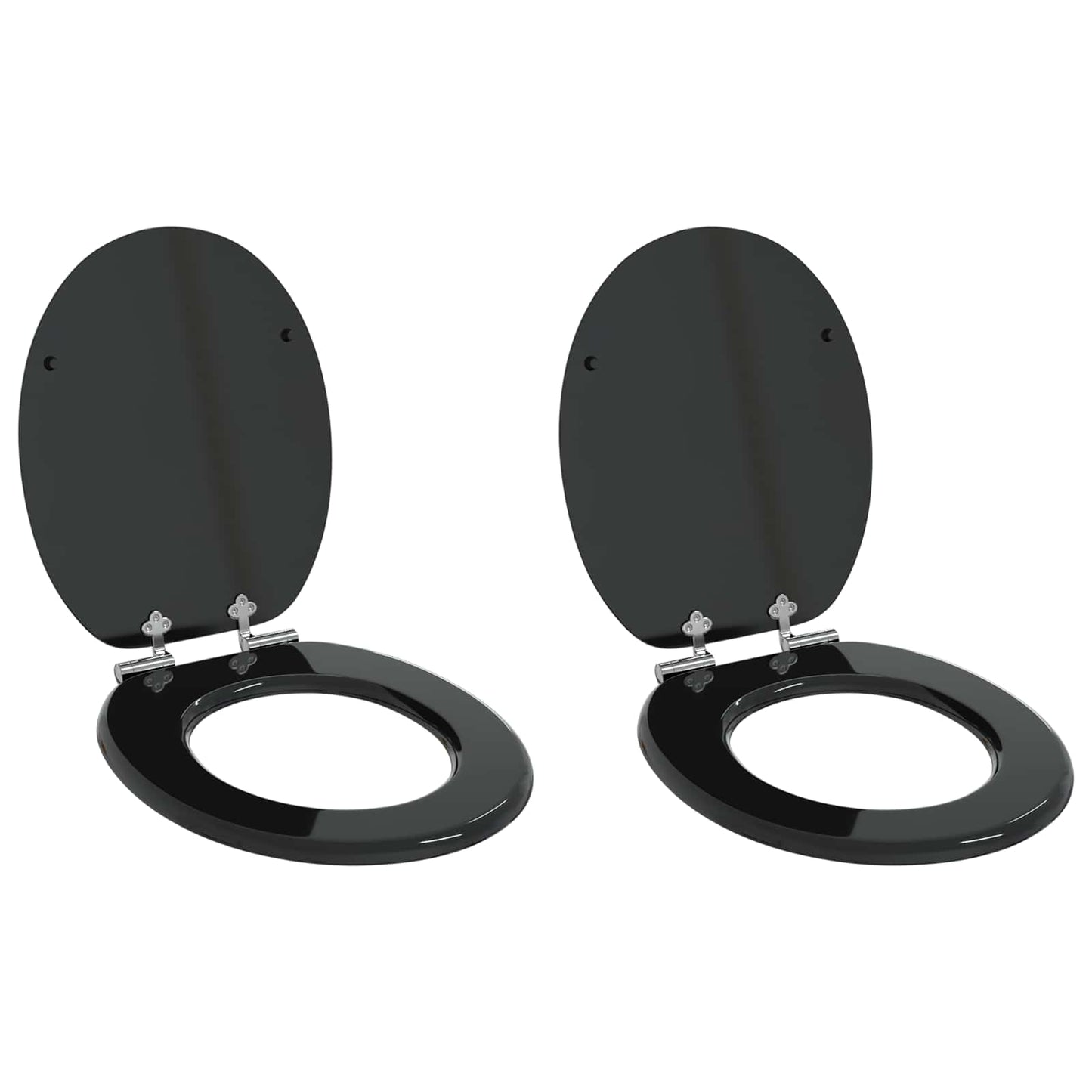 Toiletbril 2 pcs Zwart 44 x 38 cm MDF-plaat