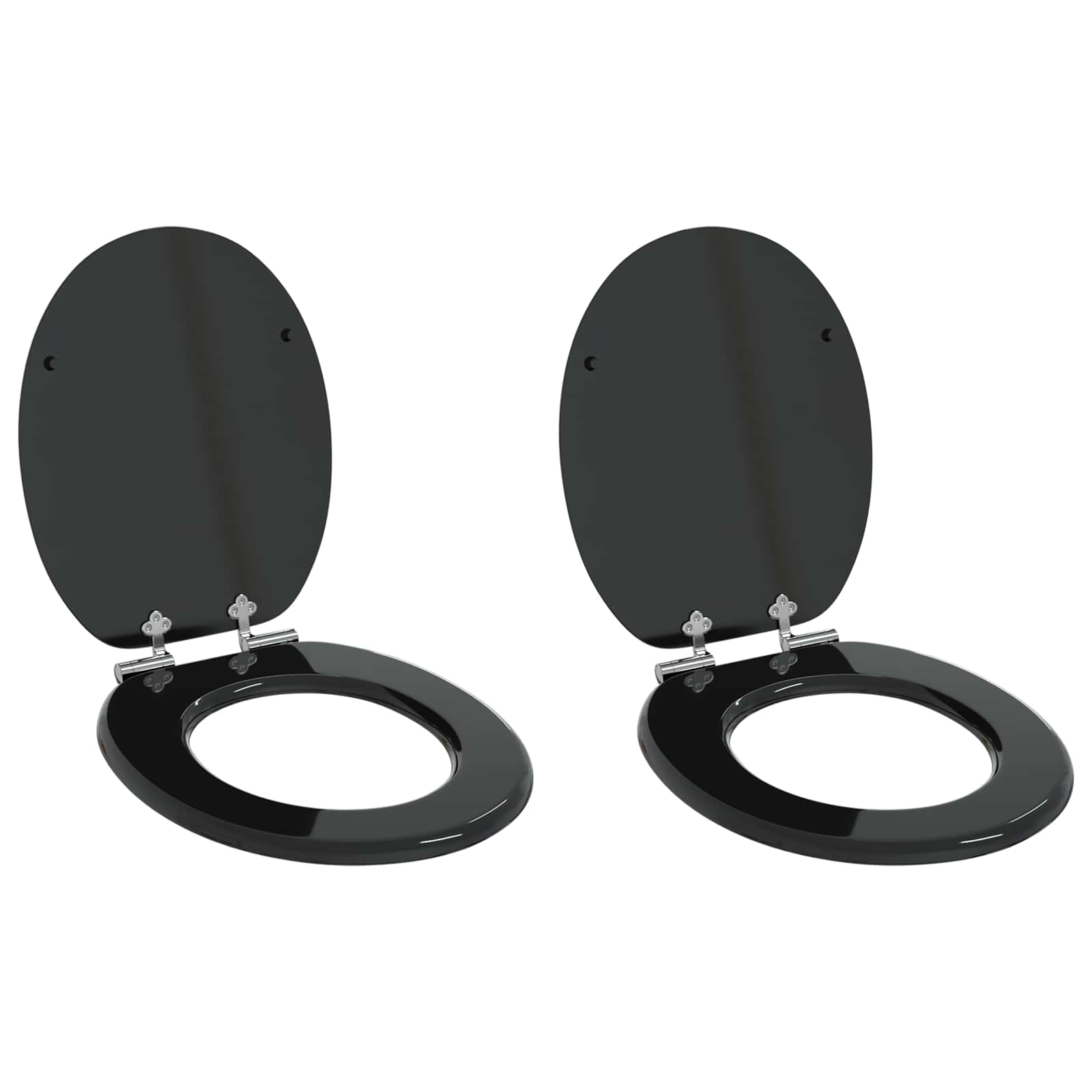 Toiletbril 2 pcs Zwart 44 x 38 cm MDF-plaat