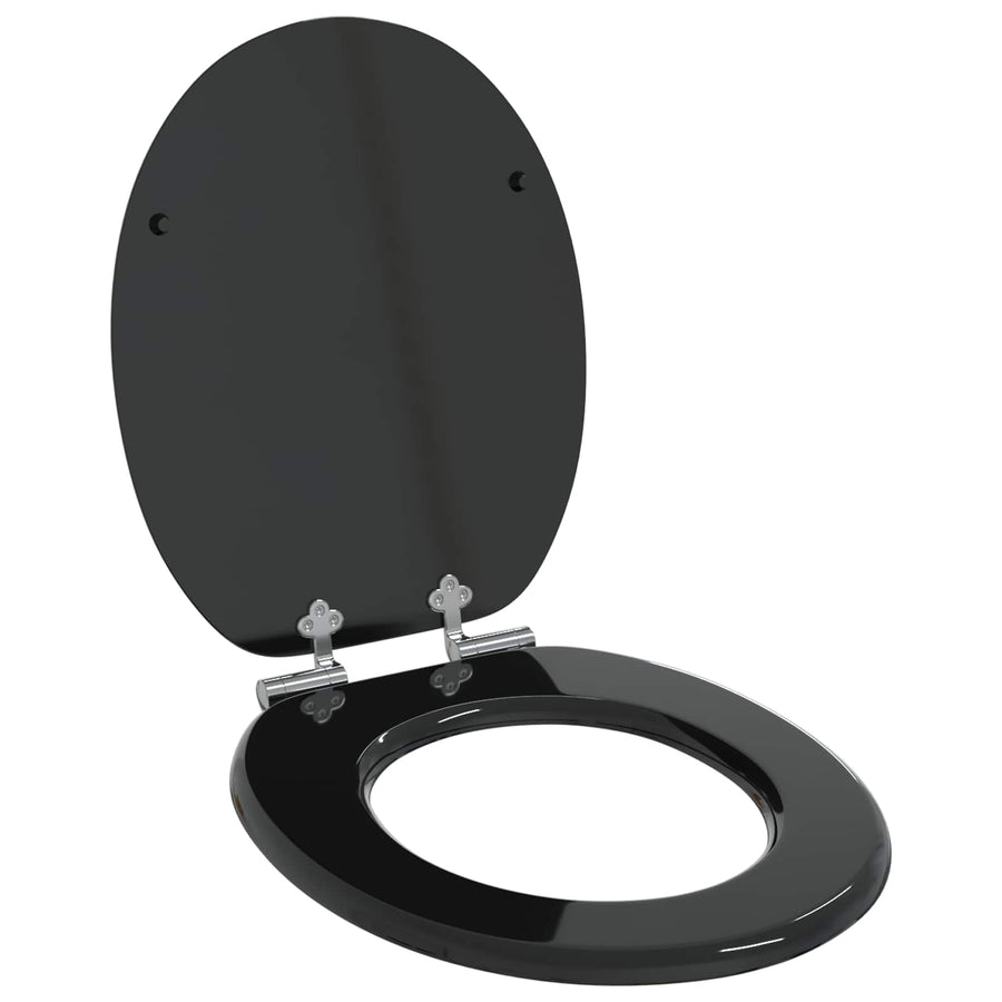 Toiletbril 2 pcs Zwart 44 x 38 cm MDF-plaat