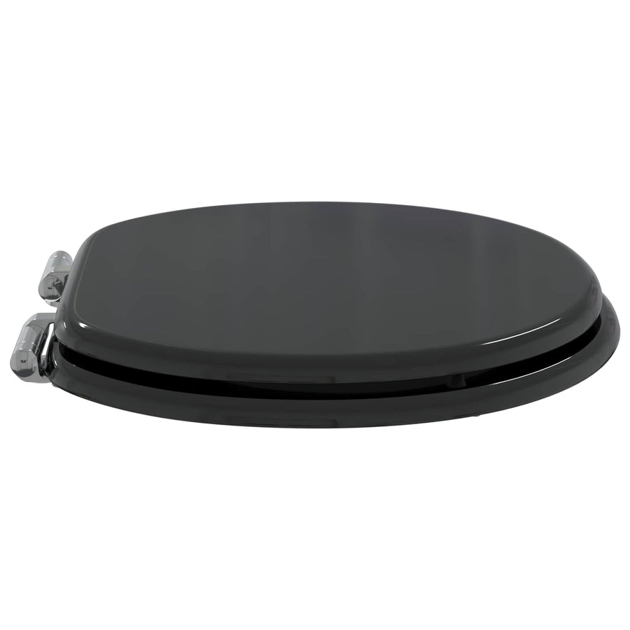 Toiletbril 2 pcs Zwart 44 x 38 cm MDF-plaat