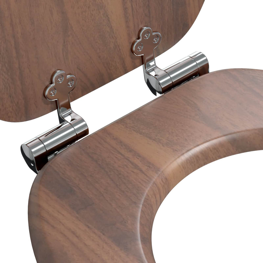 Toiletbril 2 pcs Bruin 44 x 38 cm MDF-plaat