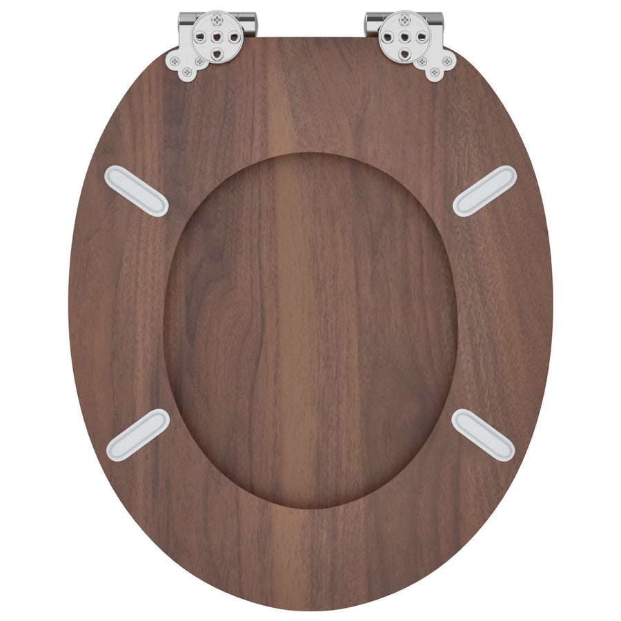 Toiletbril 2 pcs Bruin 44 x 38 cm MDF-plaat