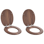 Soft-close toilet seat 2 pcs Brown 44 x 38 cm MDF board