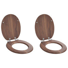 Toiletbril 2 pcs Bruin 44 x 38 cm MDF-plaat