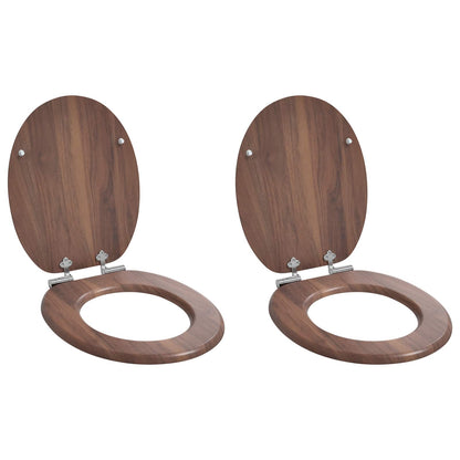 Toiletbril 2 pcs Bruin 44 x 38 cm MDF-plaat