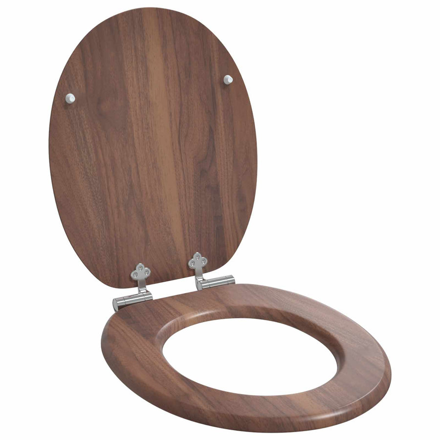 Toiletbril 2 pcs Bruin 44 x 38 cm MDF-plaat