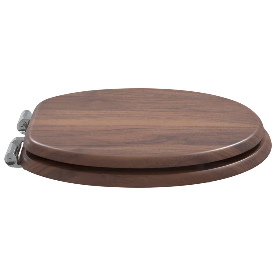 Toiletbril 2 pcs Bruin 44 x 38 cm MDF-plaat