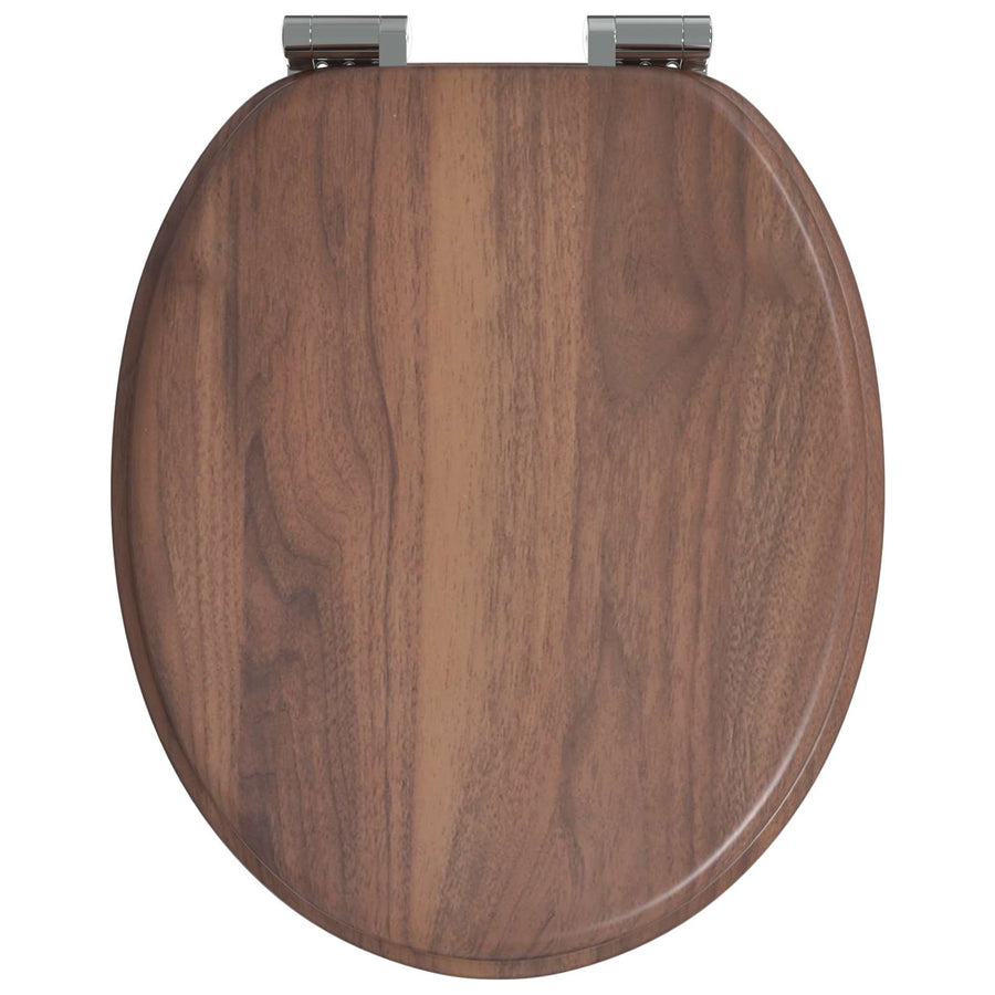 Toiletbril 2 pcs Bruin 44 x 38 cm MDF-plaat