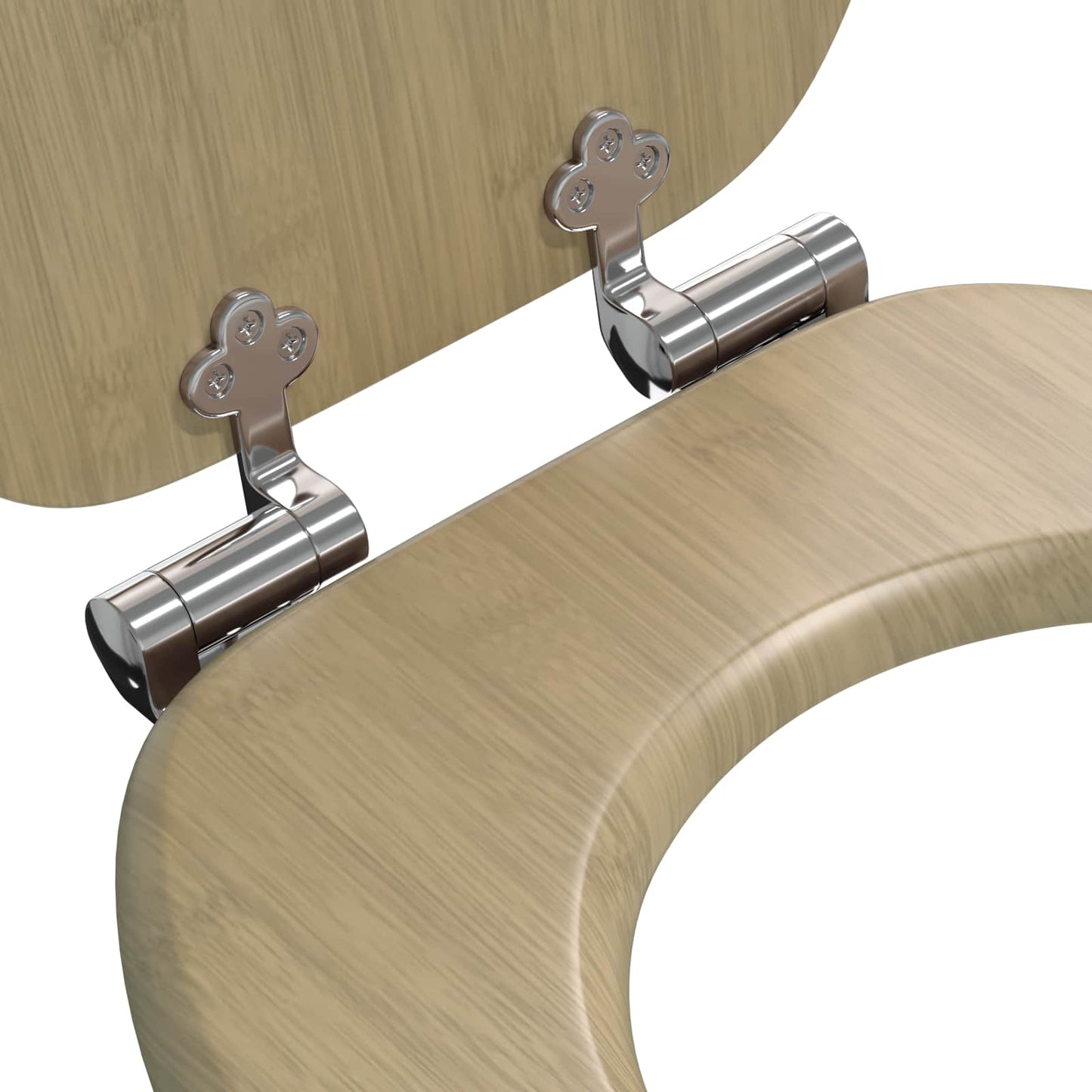 Toiletbril 2 pcs Lichte Bamboekleur 44 x 38 cm MDF-plaat