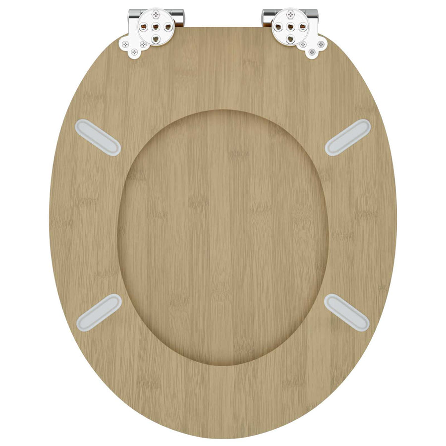 Toiletbril 2 pcs Lichte Bamboekleur 44 x 38 cm MDF-plaat