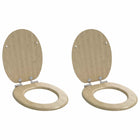 Soft close toilet seat 2 pcs Light Bamboo colour 44 x 38 cm