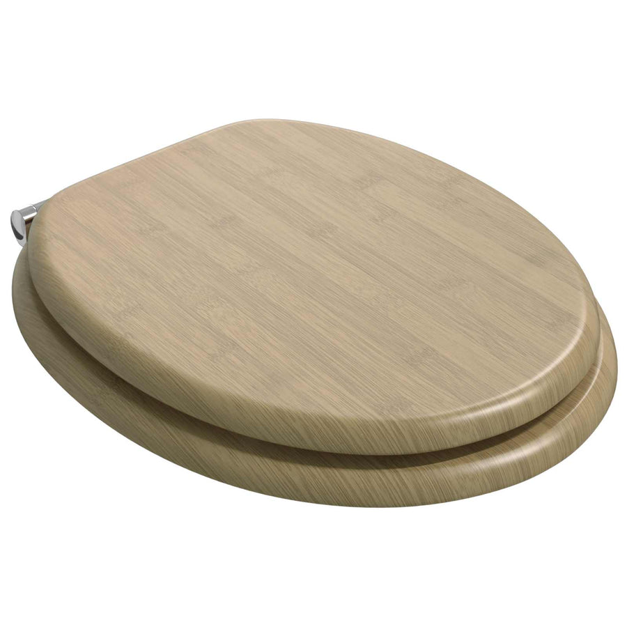 Toiletbril 2 pcs Lichte Bamboekleur 44 x 38 cm MDF-plaat