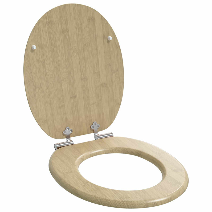 Toiletbril 2 pcs Lichte Bamboekleur 44 x 38 cm MDF-plaat