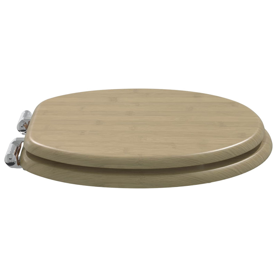 Toiletbril 2 pcs Lichte Bamboekleur 44 x 38 cm MDF-plaat