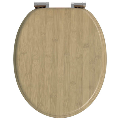 Toiletbril 2 pcs Lichte Bamboekleur 44 x 38 cm MDF-plaat