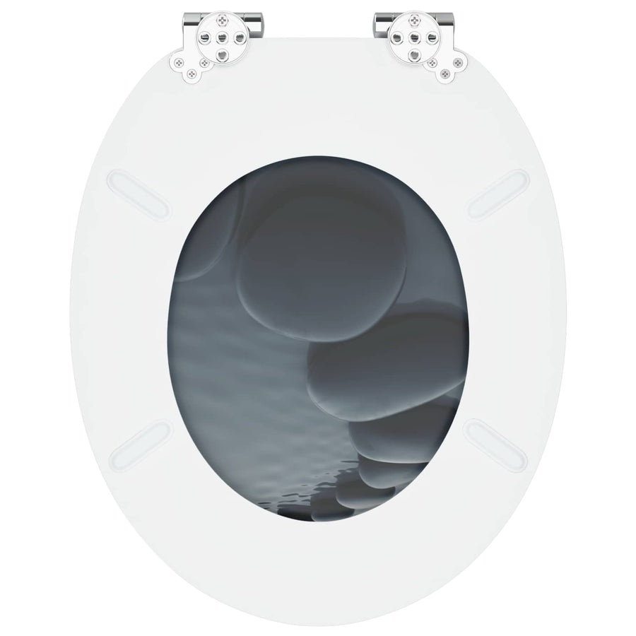 Toiletbril 2 pcs Grijs 44 x 38 cm MDF-plaat