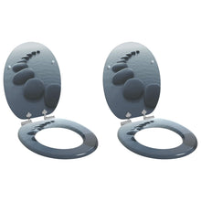 Toiletbril 2 pcs Grijs 44 x 38 cm MDF-plaat