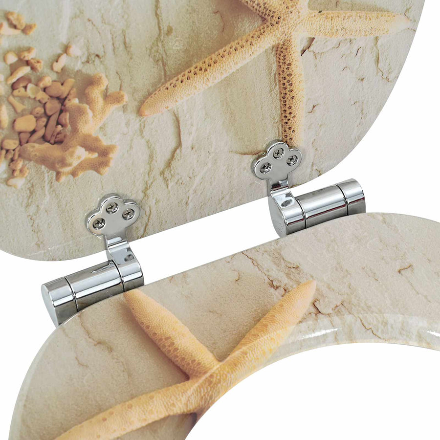 Toiletbril 2 pcs Geel en Wit 44 x 38 cm MDF-plaat