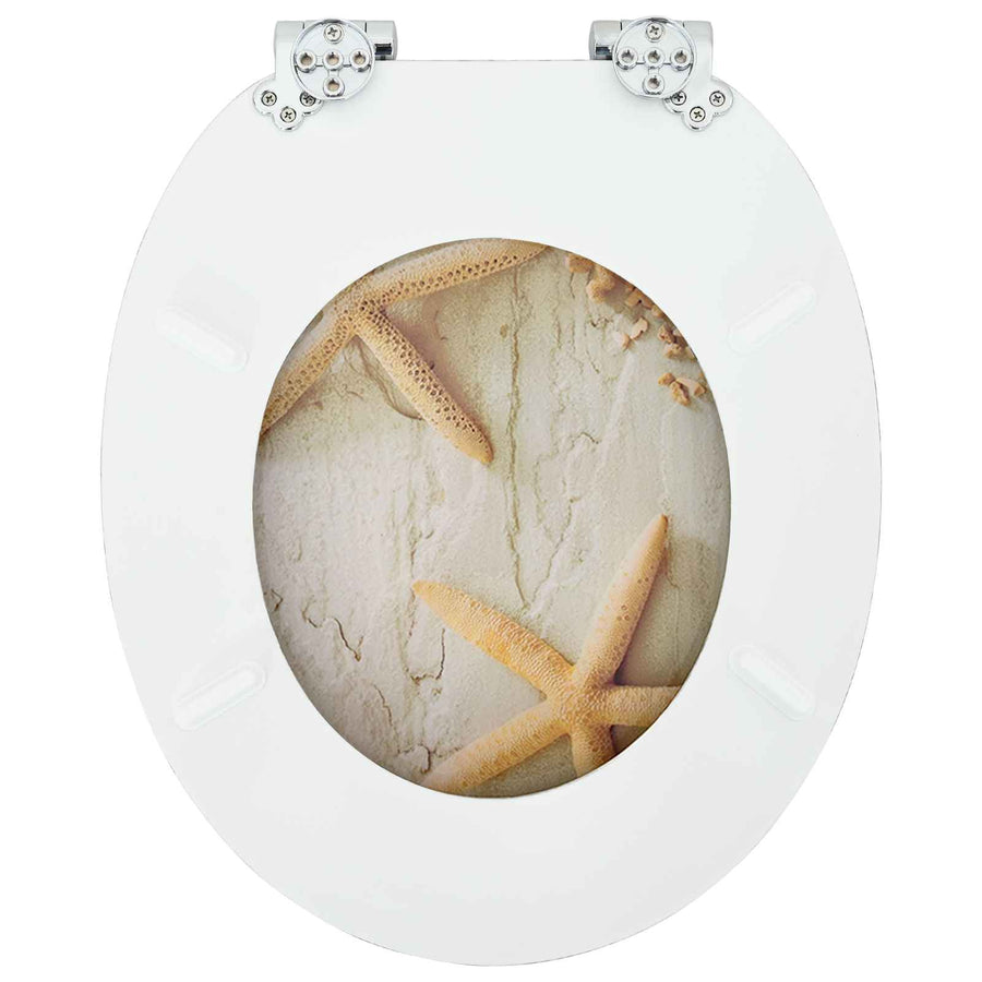 Toiletbril 2 pcs Geel en Wit 44 x 38 cm MDF-plaat