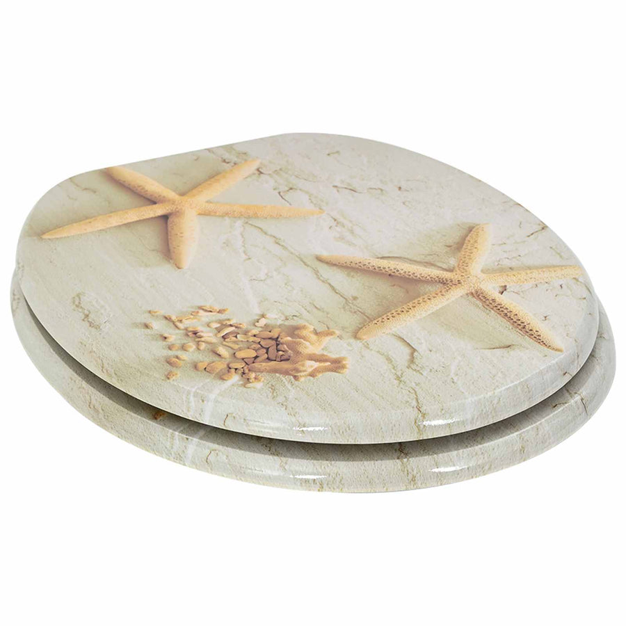Toiletbril 2 pcs Geel en Wit 44 x 38 cm MDF-plaat