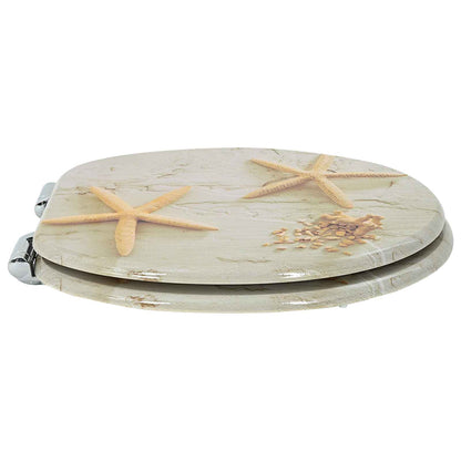 Toiletbril 2 pcs Geel en Wit 44 x 38 cm MDF-plaat