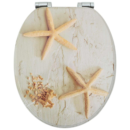 Toiletbril 2 pcs Geel en Wit 44 x 38 cm MDF-plaat
