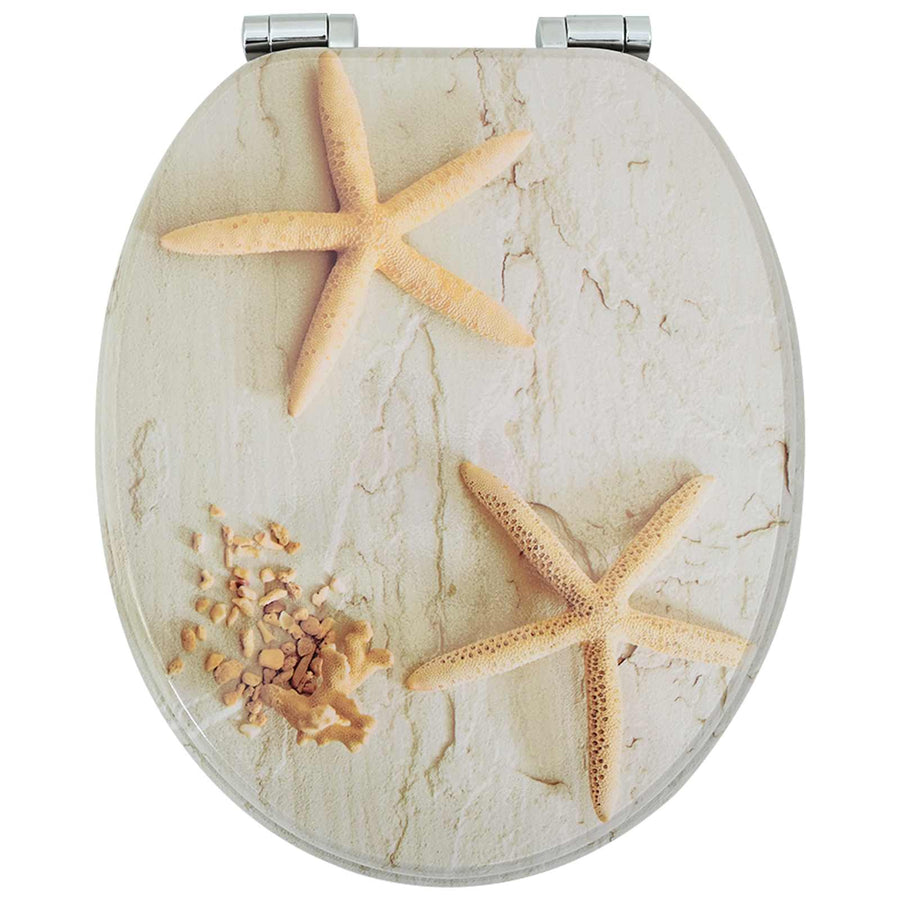 Toiletbril 2 pcs Geel en Wit 44 x 38 cm MDF-plaat