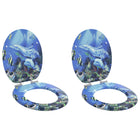 Soft close toilet seat 2 pcs Blue 44 x 38 cm MDF board