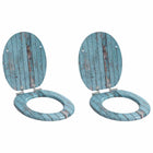 Soft close toilet seat 2 pcs Blue 44 x 38 cm MDF board