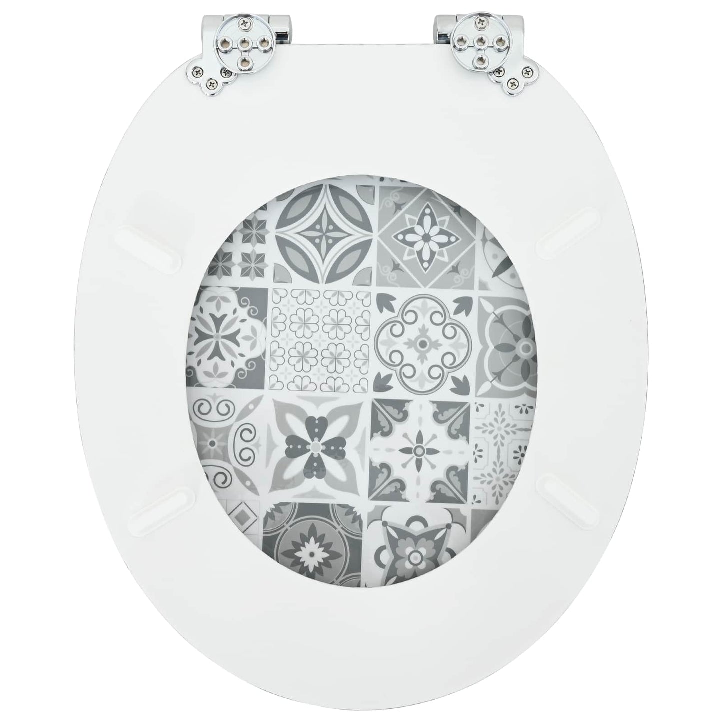 Toiletbril 2 pcs Blauw en Wit Porselein 44 x 38 cm MDF-plaat