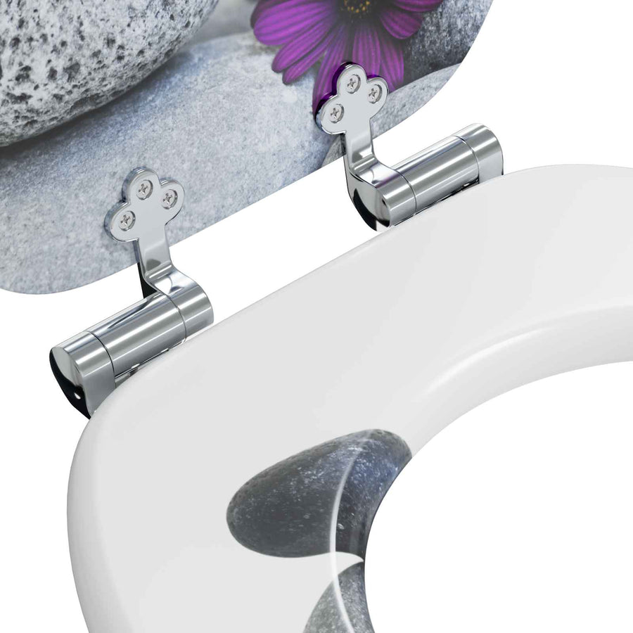 Toiletbril 2 pcs Grijs 44 x 38 cm MDF-plaat