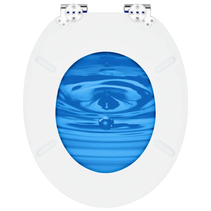Toiletbril 2 pcs Blauwe Druppel 44 x 38 cm MDF-plaat