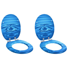 Toiletbril 2 pcs Blauwe Druppel 44 x 38 cm MDF-plaat