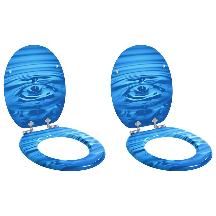 Toiletbril 2 pcs Blauwe Druppel 44 x 38 cm MDF-plaat