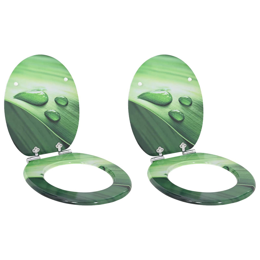 Toiletbril 2 pcs Groene Druppel 44 x 38 cm MDF-plaat