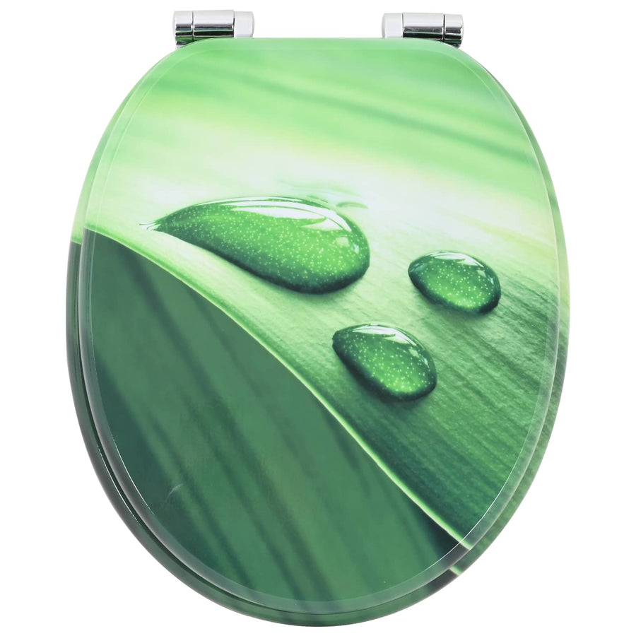 Toiletbril 2 pcs Groene Druppel 44 x 38 cm MDF-plaat
