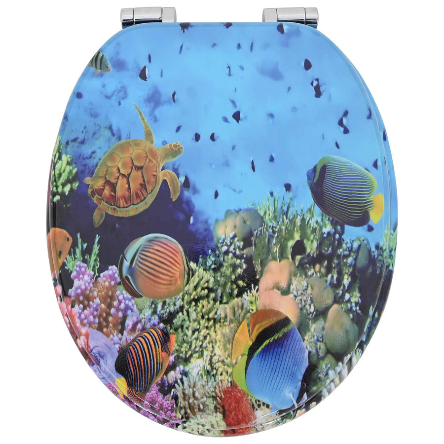 Toiletbril 2 pcs Diep Zee Blauw 44 x 38 cm MDF-plaat