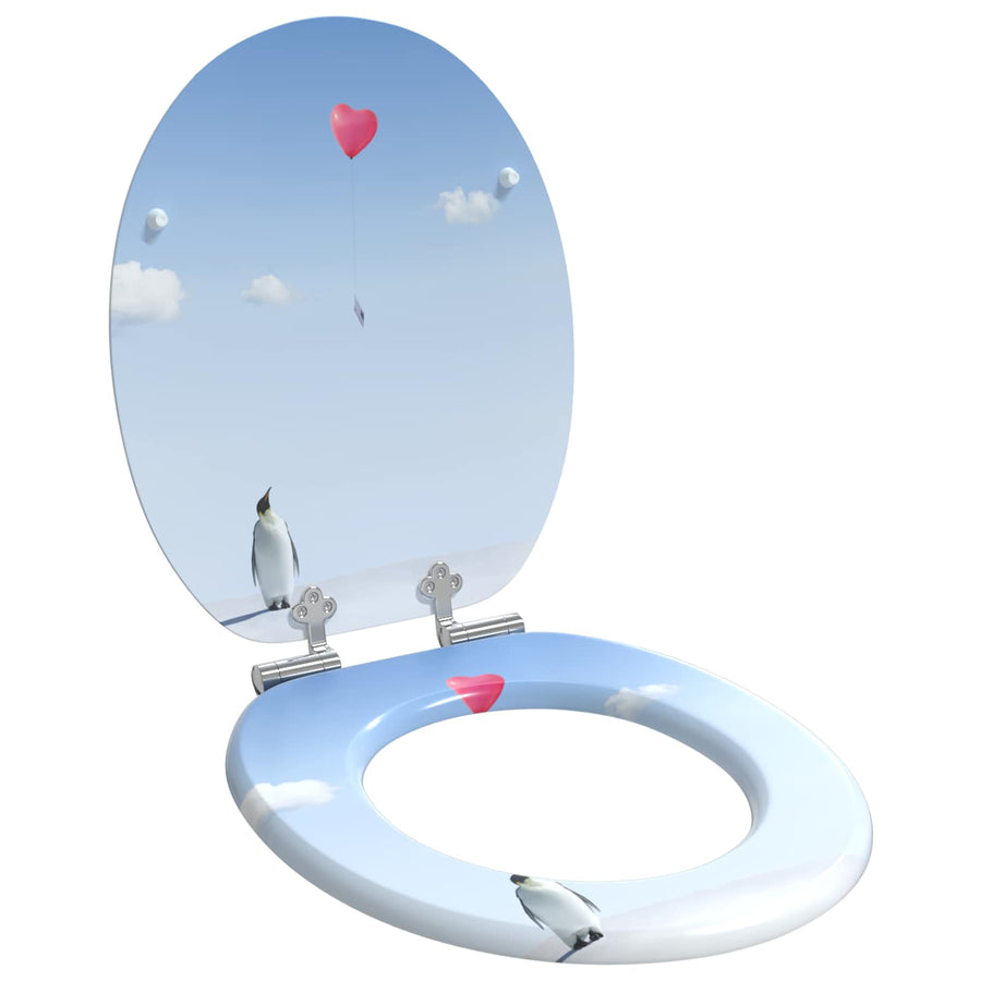 Toiletzitting 2 pcs Blauw 43,8 x 37,8 cm MDF-plaat
