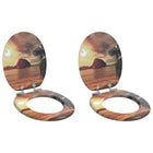 Soft close toilet seat 2 pcs Orange 44 x 38 cm MDF board