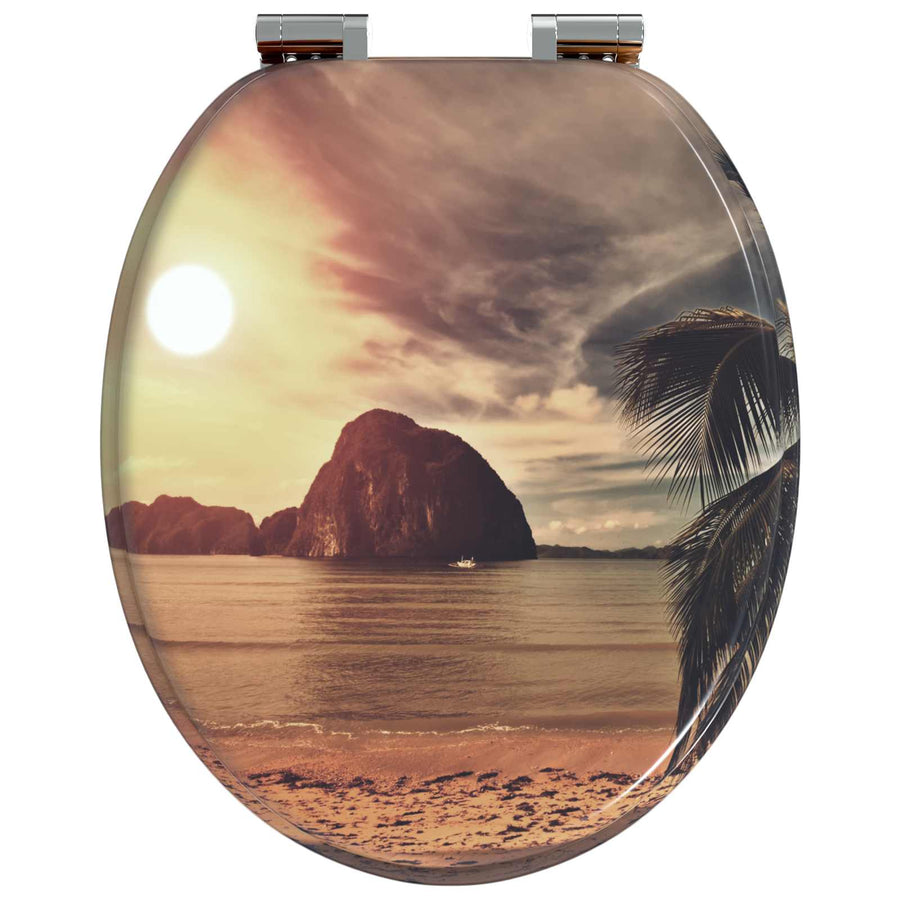 Toiletbril 2 pcs Oranje 44 x 38 cm MDF-plaat