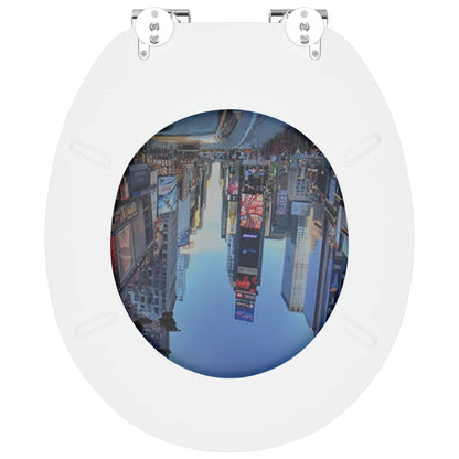 Toiletbril 2 pcs Grijs 44 x 38 cm MDF-plaat