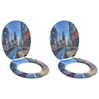 Soft close toilet seat 2 pcs Grey 44 x 38 cm MDF board