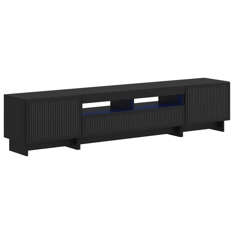 5-delige LED TV-kast Zwart Bewerkt hout