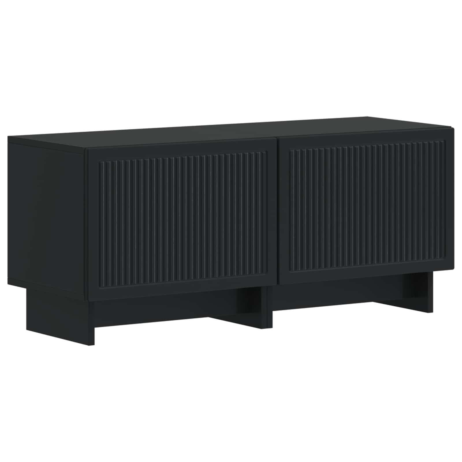 5-delige LED TV-kast Zwart Bewerkt hout