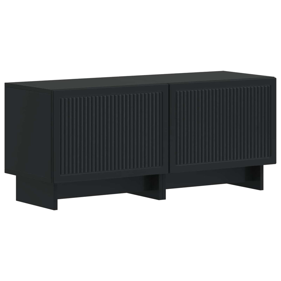 5-delige LED TV-kast Zwart Bewerkt hout