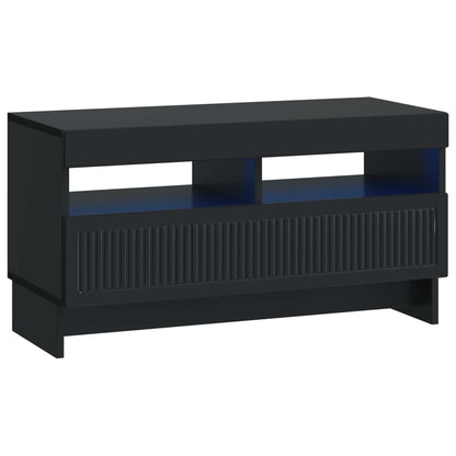5-delige LED TV-kast Zwart Bewerkt hout